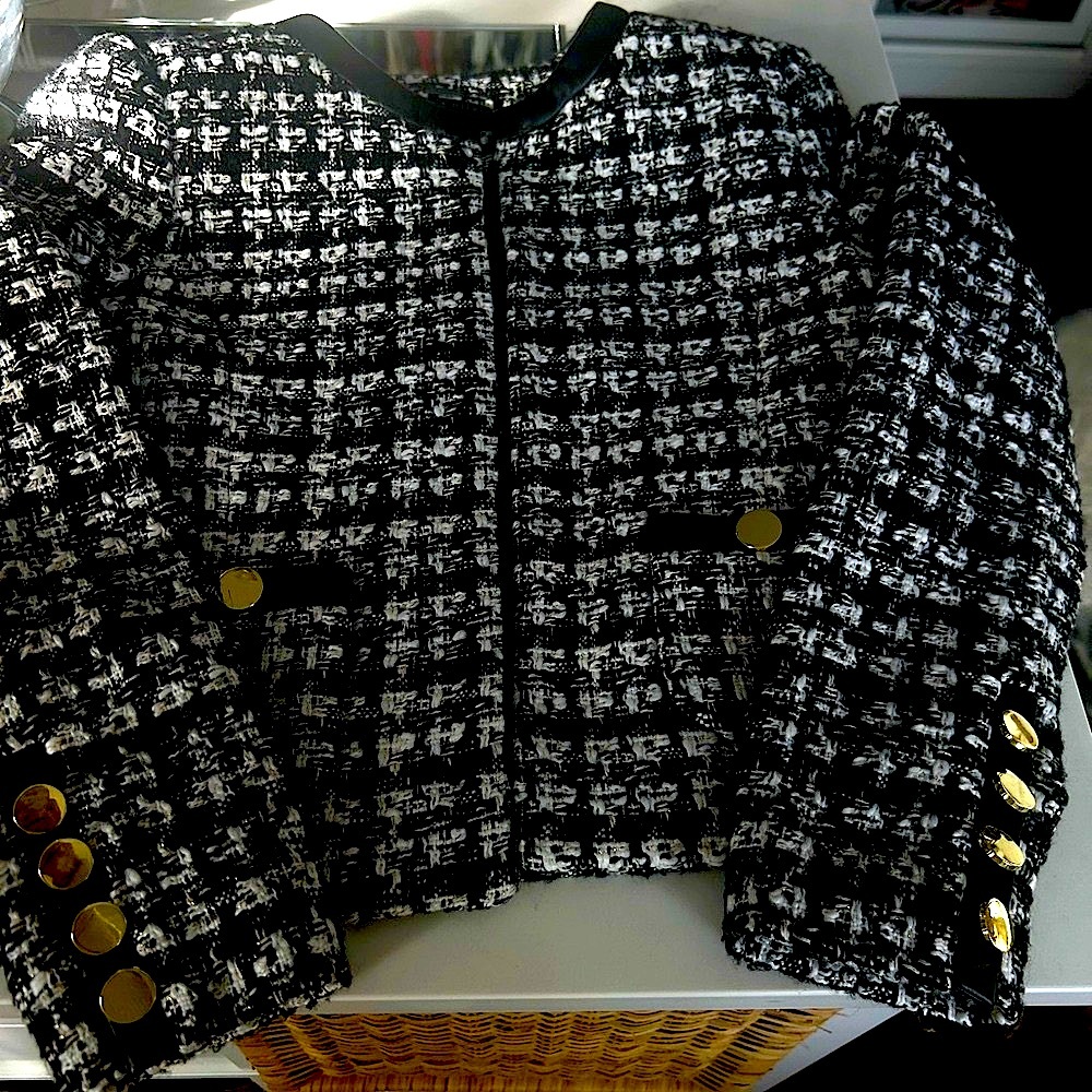 Donita Faux Leather Trim Tweed Jacket
Alice + Olivia